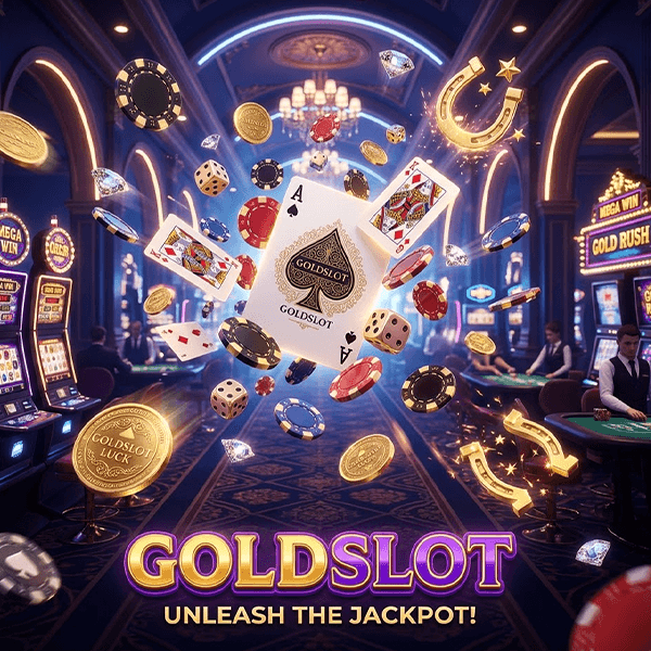 Luxury online casino interface with golden slot machines
